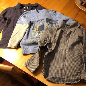 3 long sleeve boys shirts size 4 and 4t
